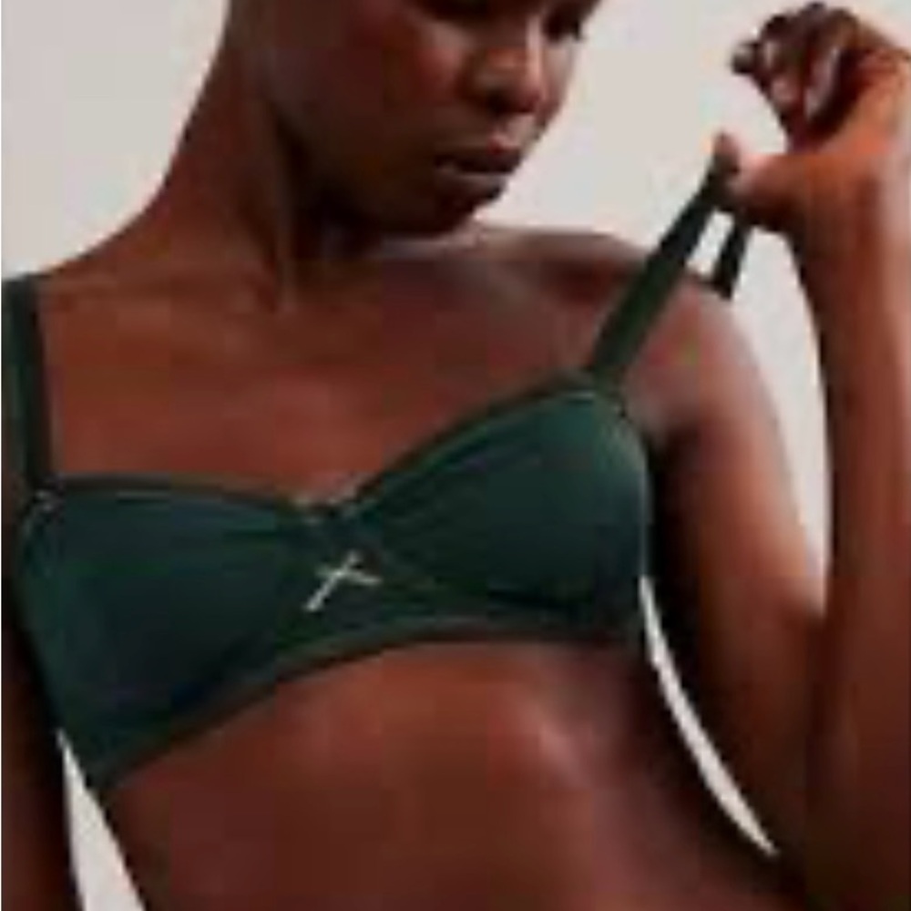 Free People Intimately Forest Green Bra Loungewear 34B NEW NWT Feminine